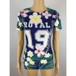 2016 AliExpressl European and America Digital Printing Super Short Sexy Dress Number 19 ROYAL