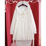 2016 Autumn Lace Lolita White Dress Princess Pearl Cotton Fashion Cute Lovely Dress Girl&Women Sweet Kawaii Full sleeve Dresses