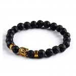 2016 Black Lava Stone Bead Buddha Bracelets For Women and Men Jewelry Natural Stone Bracelets & Bangles Pulseras