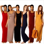 2016 Chic Women Stretch Casual Sundress Summer Maxi Beach Vest Tank Long Dress Pencil Slim Sexy Dresses Evening Sleeveless