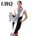 2016 Fashion Black White Ladies Scarves High Quality Silk Scarf Luxury Brand Design Bandana Accessories