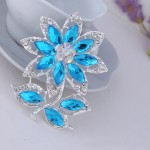 2016 Fashion Brand Brooch Jewelry High Quality Brooch Bridal Wedding Purple Crystal Rhinestone Party Brooch for Women