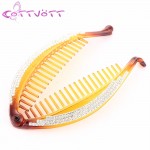 2016 Fish Hair Combs Crystals Hair Clips New Fashion Hair Jewelry Girls Barrettes Rhinestone Hairpins for Women Black/Brown HC39