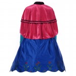 2016 Frozene Anna Princess Dress Christmas Children Clothing Adult Long-sleeve Dresses and Red Cloak Halloween Cosplay Costume