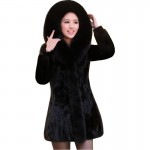 2016 Luxury Lady Genuine Nature Mink Fur Coat Jacket Fox Fur Hoody Winter Women Fur Outerwear Coats Trench Overcoat 3XL 4XL 2237