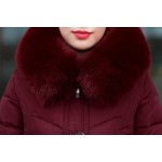 2016 Middle aged winter jackets and coats TOP quality abrigo mujer invierno women Wadded warm Outwear Hooded Faux Fur Collar