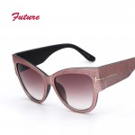 2016 NEW Gradient Points Sun Glasses Tom High Fashion Designer Brands For Women Sunglasses Cateyes oculos feminino de sol