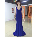 2016 New Arrival Dubai Europe Mermaid Dress Royal Blue Prom Long Dress Deep V Neck Floor Length Women Red Gowns Robe De Soiree