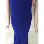 2016 New Arrival Dubai Europe Mermaid Dress Royal Blue Prom Long Dress Deep V Neck Floor Length Women Red Gowns Robe De Soiree