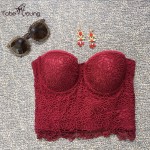 2016 New Autumn Womens Push Up Lace Crochet Cropped Top Bralette Bralet Bustier Bra Corset Party Plus Size Tank Vest Camisole