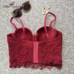 2016 New Autumn Womens Push Up Lace Crochet Cropped Top Bralette Bralet Bustier Bra Corset Party Plus Size Tank Vest Camisole