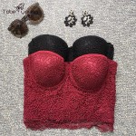 2016 New Autumn Womens Push Up Lace Crochet Cropped Top Bralette Bralet Bustier Bra Corset Party Plus Size Tank Vest Camisole