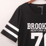 2016 New Fashion Crop Top T-shirt Women BROOKLYN 76 Printed Printing T Shirt Women Cropped Tops  Tee Shirt Femme Woman Clothing