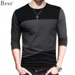 2016 New Plus Size Mens Autumn Casual T-shirt Fashion Slim Long Sleeve V Neck T Shirt Button Decorating Tees / Tops V-neck