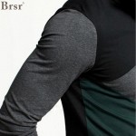 2016 New Plus Size Mens Autumn Casual T-shirt Fashion Slim Long Sleeve V Neck T Shirt Button Decorating Tees / Tops V-neck