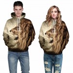 2016 New Sweatshirt Fall/Winter Casual animal hoodies 3D lion sweatshirt print lion head hip hop pullover hoodies street wear