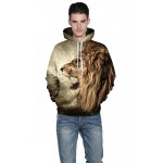 2016 New Sweatshirt Fall/Winter Casual animal hoodies 3D lion sweatshirt print lion head hip hop pullover hoodies street wear