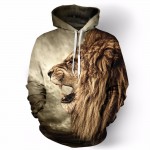 2016 New Sweatshirt Fall/Winter Casual animal hoodies 3D lion sweatshirt print lion head hip hop pullover hoodies street wear