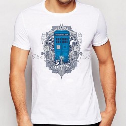 2016 Newest  Breaking the Time Tardis doctor who Printed T shirts men's fashion short sleeve Novelty Cool Tee Tops Clothes