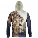 2016 Newest Men Sweatshirt Autumn/Winter Fashion Hoodies 3D Animal Lion Print Sweatshirt Rap Hip Hop Hooded Pullover #L6001