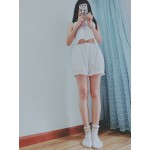 2016 Summer Girls Transparent Organza Tunic Dress Kawaii Strawberry Peter Pan Collar Short Sleeve Lolita Cute Dress