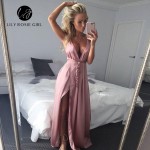 2016 Summer Off Shoulder Sexy Deep V Neck Beach Style Women Dress Strap Backless Maxi Long Evening Party Dresses Vestidos 