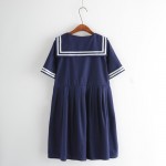 2016 autumn summer new women's dress female cotton-line Japanese Naval College style sweet striped pure girls dress 2 colors