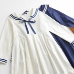 2016 autumn summer new women's dress female cotton-line Japanese Naval College style sweet striped pure girls dress 2 colors