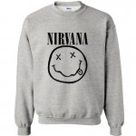 2016 autumn winter Hoodies Sweatshirts men Hoodies Hip Hop nirvana smile face letters printed Grey black Hoody Pullover ding