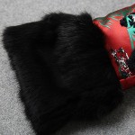 2016 autumn winter designer womens jackets red silver panda bamboo embroidery fur collar cuff bottom fashion vintage brand coat