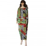 2016 fashion brand loose women maxi dashiki dress bazin print elastic african style plus size femmes vestidos batwing sleeve 