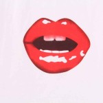 2016 fashion new t shirt women eyelash kiss lip printed t-shirt women tops shirts tees summer short Sakura clothing woman