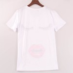 2016 fashion new t shirt women eyelash kiss lip printed t-shirt women tops shirts tees summer short Sakura clothing woman