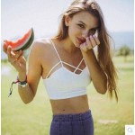 2016 female strappy bra bralette sexy bustier crop top Black White Stripe Grey cropped tops tank top women cheap blusa hot 001