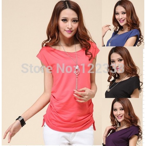 2016 free shipping ladies fashion candy color summer style female T-shirt shirt sell like hot cakes  TOPS