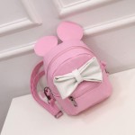 2016 hot selling high quality School female bag pu leather women bag of Mickey ears sweet bow College Wind mini backpack