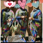 2016 new fashion 100% cotton bazin print dashiki yamadou elastic sleeve loose style color pattern dashiki dress for lady