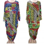 2016 new fashion 100% cotton bazin print dashiki yamadou elastic sleeve loose style color pattern dashiki dress for lady