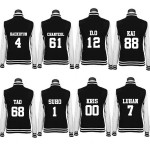 2016 new kpop Exo clothes baseball uniform long sleeve Hoodie outerwear jacket k-pop exo wolf Autumn Winter Sweatshirt tops coat