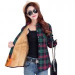 2016 warm winter coat female  thick velvet shirt plaid long-sleeved shirt  comfortable winter fashion cotton shirt women 20color