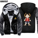 2016 winter Hoodies thick long-sleeved hooded coat One Piece Tide brand Anime boys and girls students