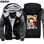 2016 winter Hoodies thick long-sleeved hooded coat One Piece Tide brand Anime boys and girls students