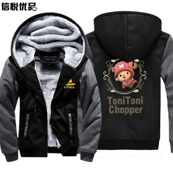 2016 winter Hoodies thick long-sleeved hooded coat One Piece Tide brand Anime boys and girls students