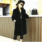 2016 winter new women's long section of the vertical stitching collar Rex fur fur grass fur coat