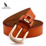 2016 women's brand new retro casual wild Ms.real Leather Belt Buckle 100% pure leather belt Women jeans belts free shipping