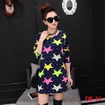 2017  Autumn  winter women dress plus size ropa mujer long sleeve o-neck print tunic tops loose vestidos invierno woman clothes