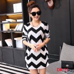 2017  Autumn  winter women dress plus size ropa mujer long sleeve o-neck print tunic tops loose vestidos invierno woman clothes