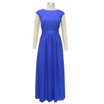 2017  Elegant Long Slim Sleeveless Blue Party Maxi Dresses Vestidos  Women Clothing Women Dress