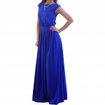 2017  Elegant Long Slim Sleeveless Blue Party Maxi Dresses Vestidos  Women Clothing Women Dress