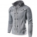 2017  Hoodies Men Fleece Men Cardigan Hoodies Zipper Fake Pocket Long Sleeve Sweatshirt Casual Male Hooded Jackets